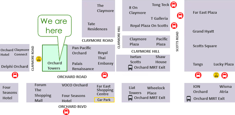 Map of Inspire Education Centre at Orchard Road